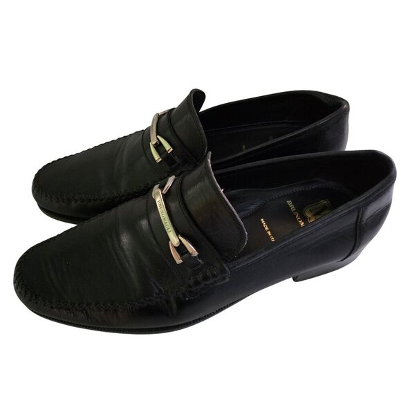 Bruno Magli Black Leather Logo Horse Bit Designer Loafers Size 10M main image 8